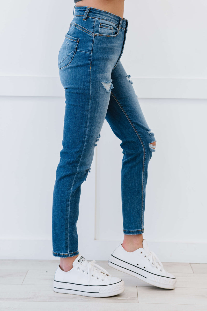 Muselooks High Rise Distressed Skinny Jeans - Bakers Shoes store