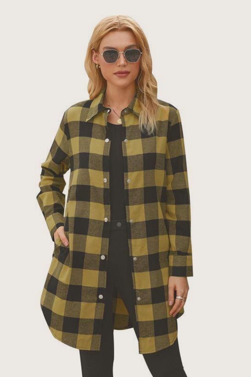 Plaid Print Button Up Shirt Dress - Bakers Shoes store