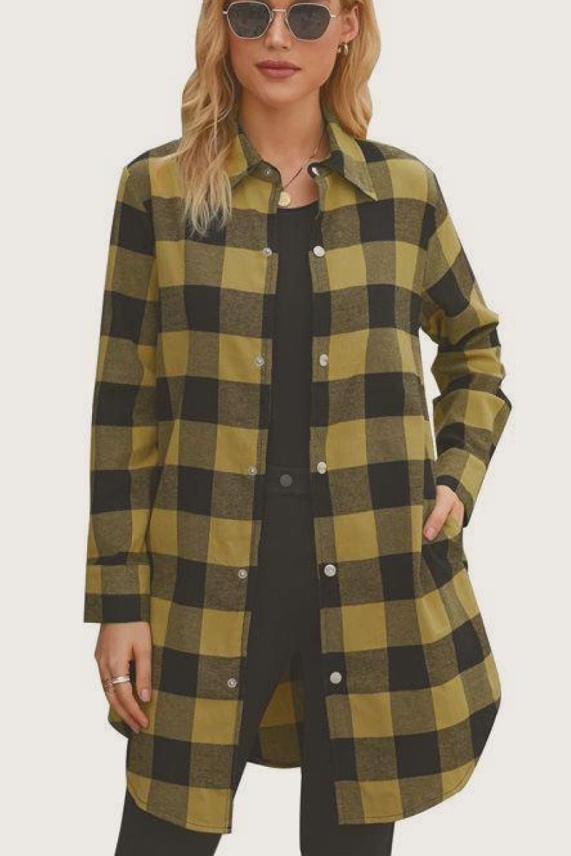 Plaid Print Button Up Shirt Dress - Bakers Shoes store