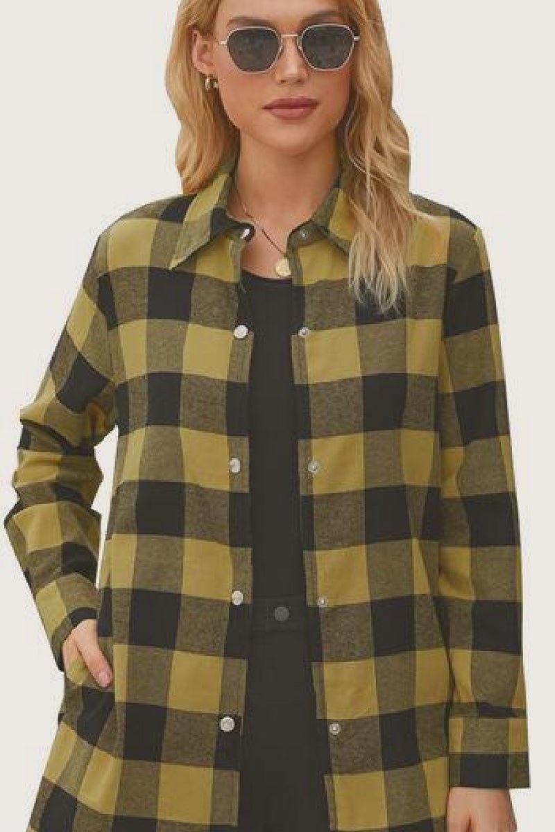 Plaid Print Button Up Shirt Dress - Bakers Shoes store