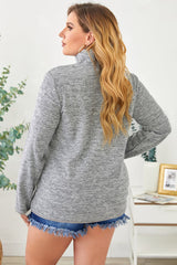 Plus Size Heathered Quarter Zip Pullover - Bakers Shoes store