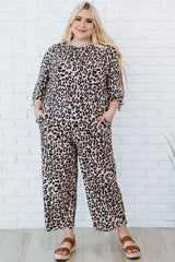 Plus Size Leopard Jumpsuit with Pockets - Bakers Shoes store