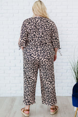 Plus Size Leopard Jumpsuit with Pockets - Bakers Shoes store