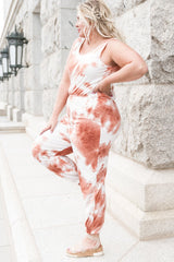 Plus Size Tie-Dye Sleeveless Round Neck Jumpsuit - Bakers Shoes store