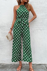 Polka Dot Grecian Wide Leg Jumpsuit - Bakers Shoes store