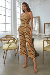 Printed Spaghetti Strap Cropped Jumpsuit - Bakers Shoes store