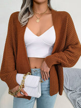 Rib-Knit Open Front Dolman Sleeve Cardigan - Bakers Shoes store