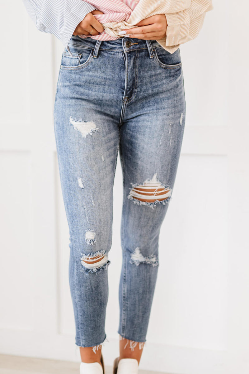 RISEN Melissa High Rise Distressed Skinny Jeans - Bakers Shoes store