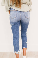 RISEN Simone High Rise Distressed Raw Hem Skinny Jeans - Bakers Shoes store