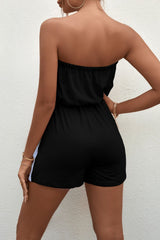 Side Stripe Strapless Romper with Pockets - Bakers Shoes store