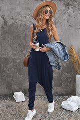 Sleeveless Pocketed Harem Jumpsuit - Bakers Shoes store