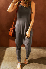 Sleeveless Pocketed Harem Jumpsuit - Bakers Shoes store