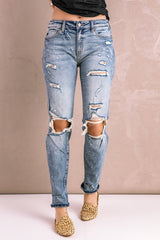 Splatter Distressed Acid Wash Jeans with Pockets - Bakers Shoes store
