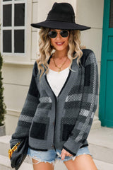 Striped Button-Front Fuzzy Cardigan - Bakers Shoes store