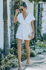 Tie-Waist Surplice Layered Romper - Bakers Shoes store