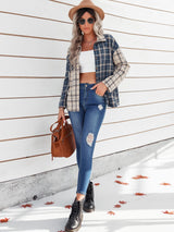 Two-Tone Plaid Button Front Shirt - Bakers Shoes store