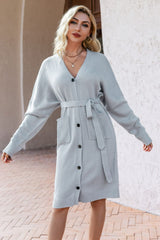 V-Neck Longline Cardigan with Pockets - Bakers Shoes store