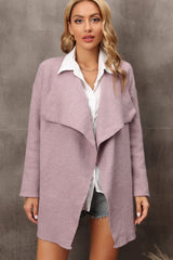 Waterfall Collar Longline Cardigan with Side Pockets - Bakers Shoes store