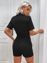 Zip Up Belted Romper - Bakers Shoes store